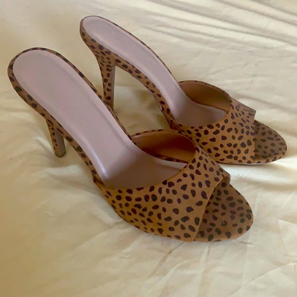 Cheetah Print Mule Heels